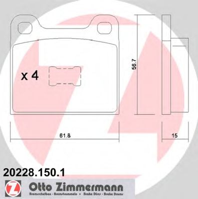Тормозные колодки ZIMMERMANN 20228.150.1