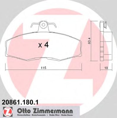 Тормозные колодки ZIMMERMANN 20861.180.1