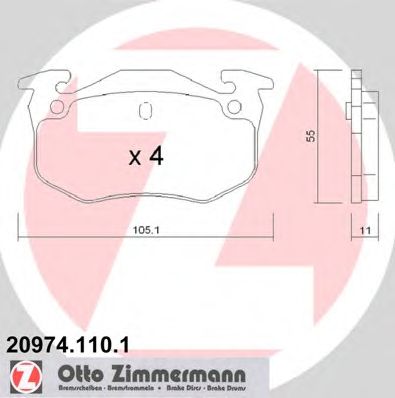 Тормозные колодки ZIMMERMANN 20974.110.1
