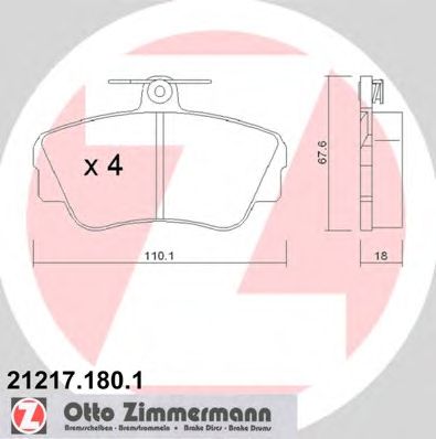 Тормозные колодки ZIMMERMANN 21217.180.1