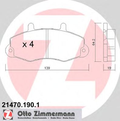 Тормозные колодки ZIMMERMANN 21470.190.1