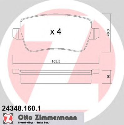 Тормозные колодки ZIMMERMANN 24348.160.1