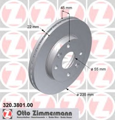 Гальмівний диск ZIMMERMANN 320.3801.00