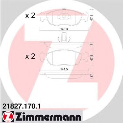 Тормозные колодки ZIMMERMANN 21827.170.1