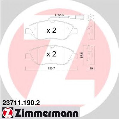 Тормозные колодки ZIMMERMANN 23711.190.2