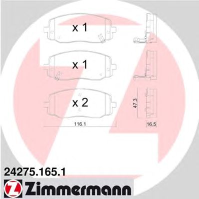 Тормозные колодки ZIMMERMANN 24275.165.1