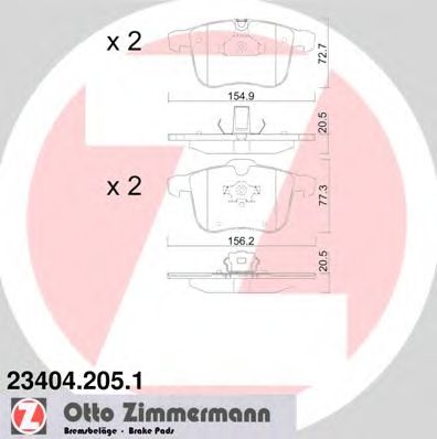 Тормозные колодки ZIMMERMANN 23404.205.1