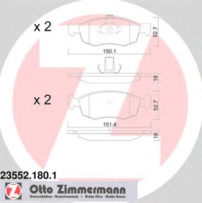Тормозные колодки ZIMMERMANN 23552.180.1