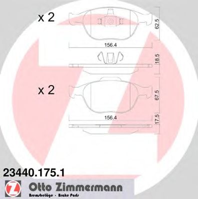 Тормозные колодки ZIMMERMANN 23440.175.1