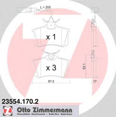 Тормозные колодки ZIMMERMANN 23554.170.2