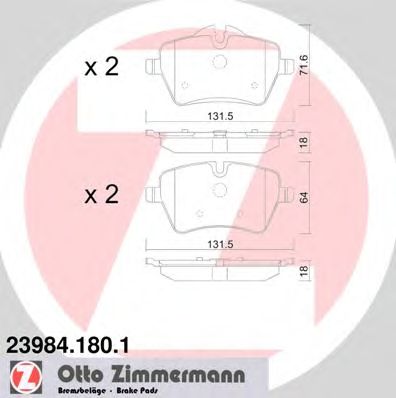 Тормозные колодки ZIMMERMANN 23984.180.1