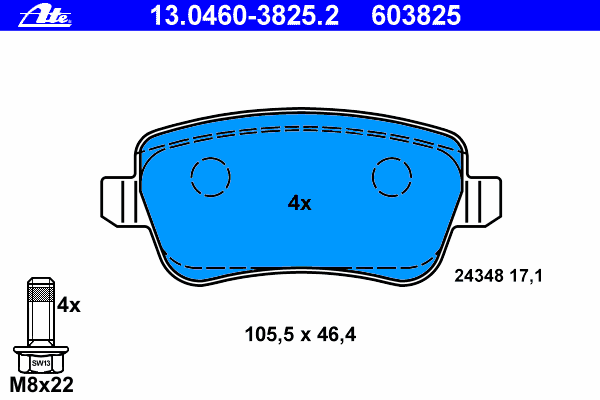 Тормозные колодки ATE 13.0460-3825.2