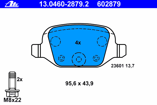 Тормозные колодки ATE 13.0460-2879.2