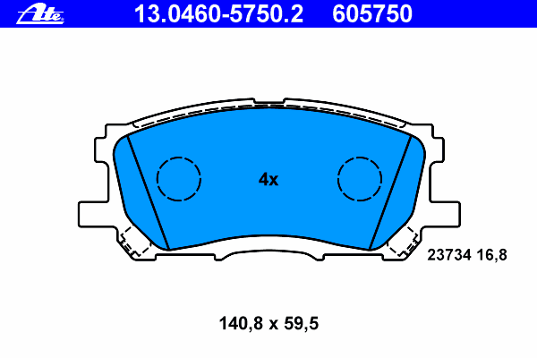Тормозные колодки ATE 13.0460-5750.2