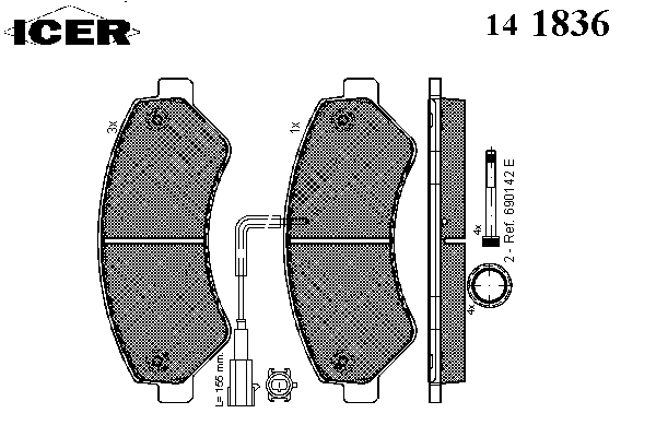 Тормозные колодки ICER 141836