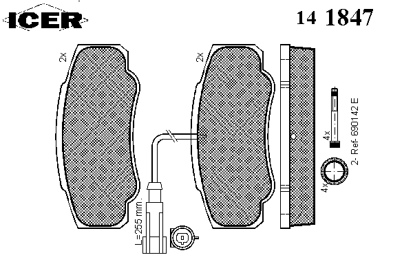 Тормозные колодки ICER 141847