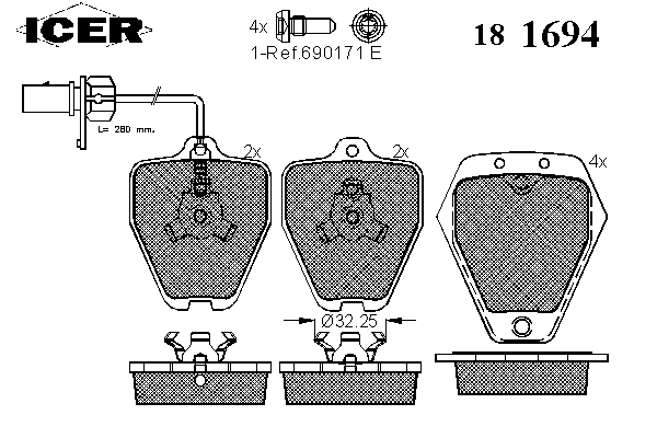 Тормозные колодки ICER 181694