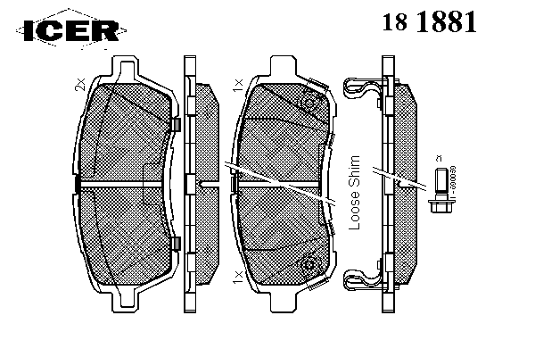 Тормозные колодки ICER 181881