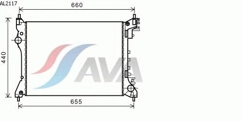 Радіатор, охолодження двигуна AVA QUALITY COOLING AL2117