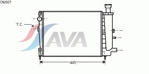 Радиатор, охлаждение двигателя AVA QUALITY COOLING CN2027