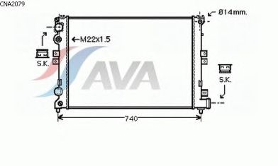Радиатор, охлаждение двигателя AVA QUALITY COOLING CNA2079