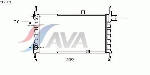Радіатор, охолодження двигуна AVA QUALITY COOLING OL2063