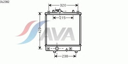 Радиатор, охлаждение двигателя AVA QUALITY COOLING OL2382