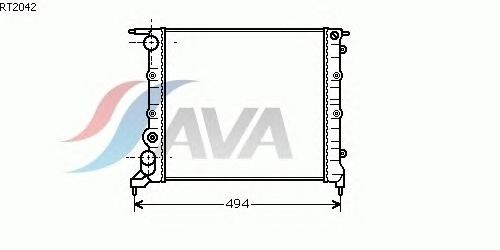 Радиатор, охлаждение двигателя AVA QUALITY COOLING RT2042