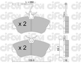 Тормозные колодки CIFAM 822-222-0