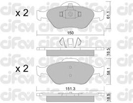 Тормозные колодки CIFAM 822-316-0