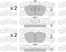 Тормозные колодки CIFAM 822-335-1