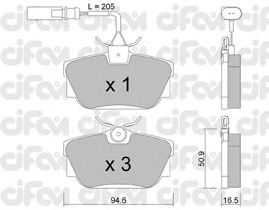 Тормозные колодки CIFAM 822-346-1