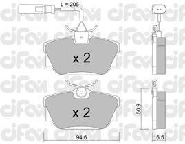 Тормозные колодки CIFAM 822-346-2