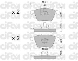 Тормозные колодки CIFAM 822-549-3