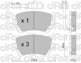 Тормозные колодки CIFAM 822-554-0