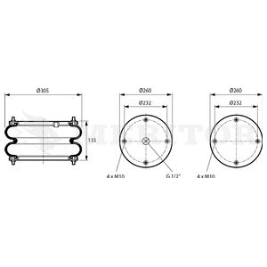 Пневмоподушка подвески MERITOR MLF8187