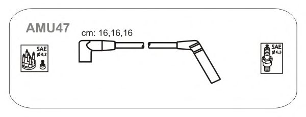 Комплект високовольтних проводів JANMOR AMU47