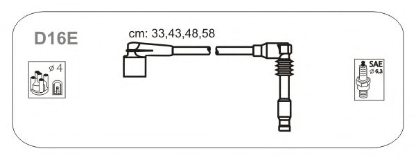 Комплект высоковольтных проводов JANMOR D16E