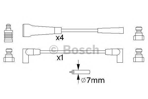 Комплект високовольтних проводів BOSCH 0 986 356 744