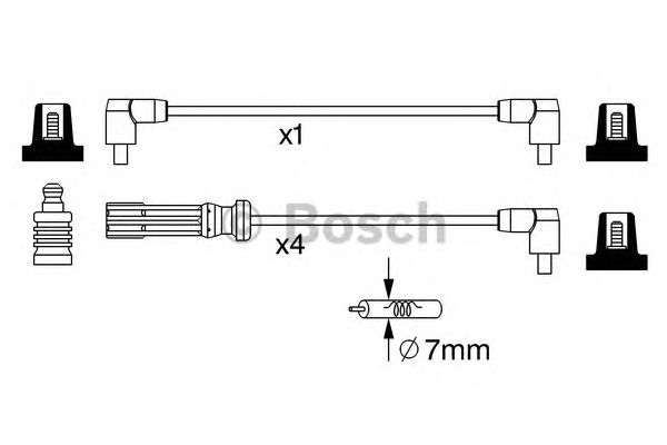 Комплект высоковольтных проводов BOSCH 0 986 357 244