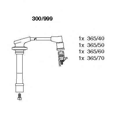 Комплект высоковольтных проводов BREMI 300/999