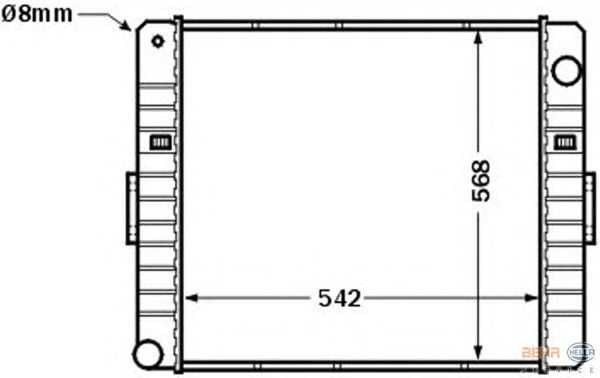 Радиатор, охлаждение двигателя HELLA 8MK 376 704-611