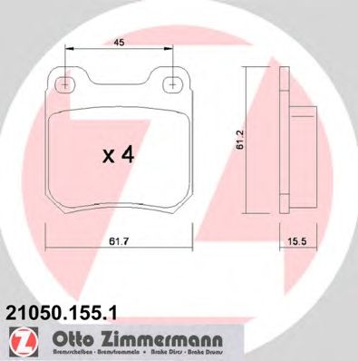 Тормозные колодки ZIMMERMANN 21050.155.1