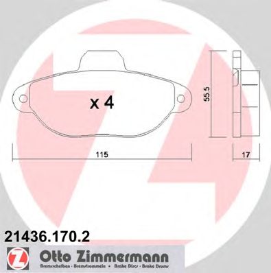 Тормозные колодки ZIMMERMANN 21436.170.2