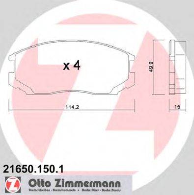 Тормозные колодки ZIMMERMANN 21650.150.1