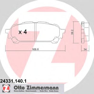 Тормозные колодки ZIMMERMANN 24331.140.1