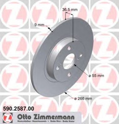 Тормозной диск ZIMMERMANN 590.2587.00