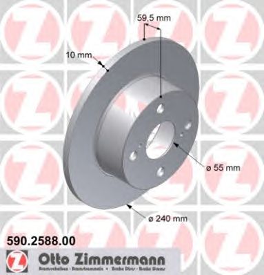 Гальмівний диск ZIMMERMANN 590.2588.00