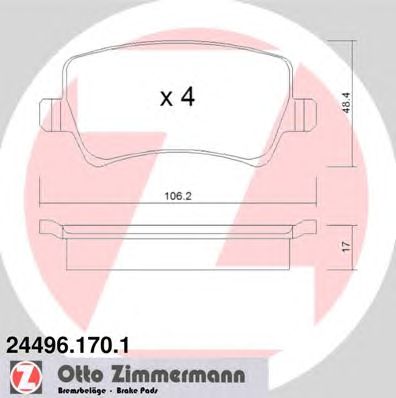 Тормозные колодки ZIMMERMANN 24496.170.1