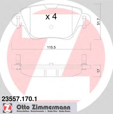 Тормозные колодки ZIMMERMANN 23557.170.1